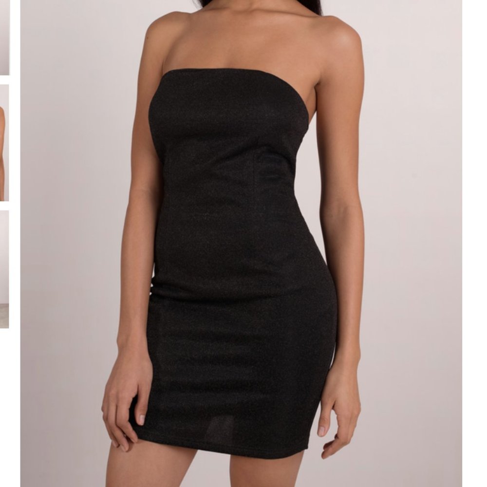 KATELYN BLACK STRAPLESS BODYCON DRESS
